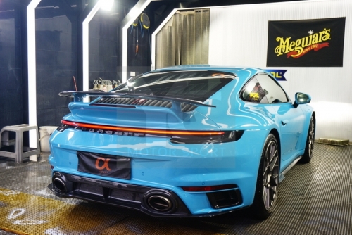 2019-2022 Porsche 911 992.1 Carrera & S & 4 & 4S Turbo-S-Conversion Rear Bumper with Diffuser Portion Dry Carbon Fiber