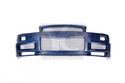 Blue Carbon Fiber CF  NI ZT Style Front Bumper Fit For 1999-2002 Nissan Skyline R34 Body Kit